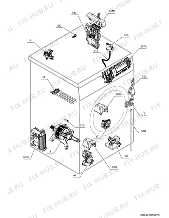 Схема №5 L87494EFL с изображением Блок управления для стиральной машины Aeg 973914531603012